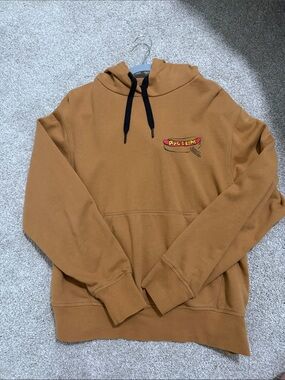rag & bone Men's Hooded Sweatshirt in Caramel with Black Drawstrings